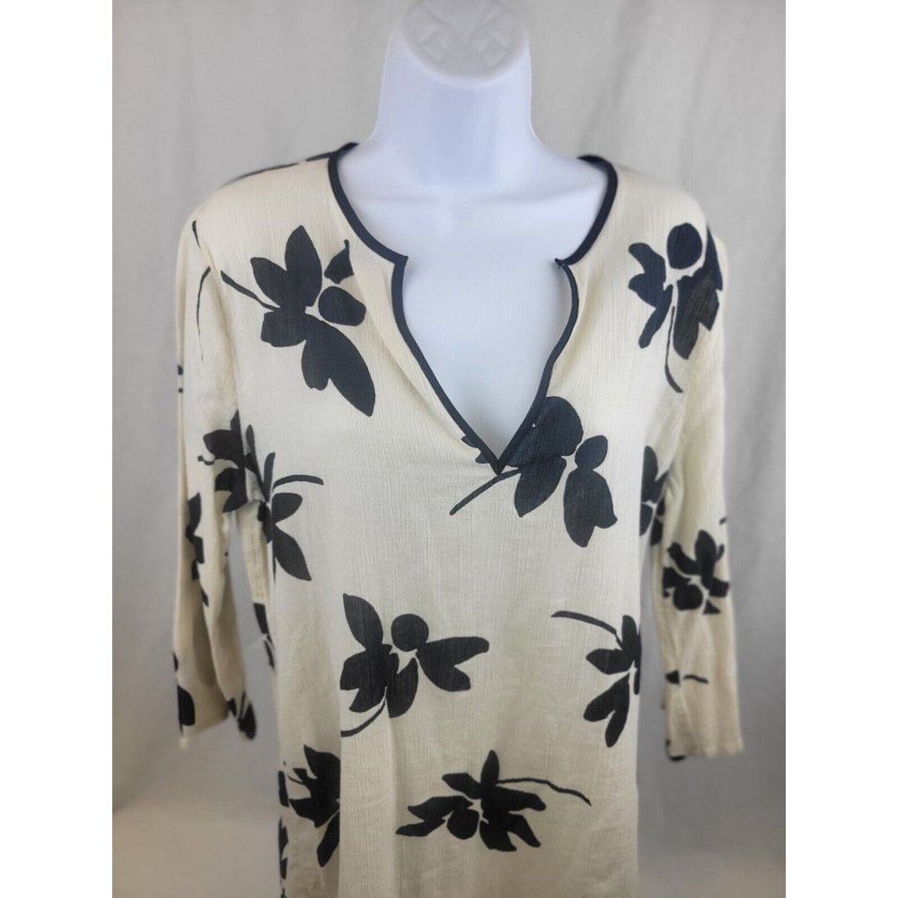 jcrew womans top sheer blouse shirt v neck size Medium